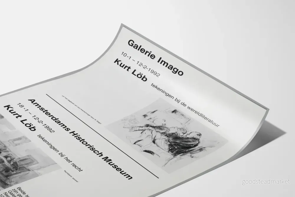 Utställningsaffisch Kurt Löb - Teckningar om litteratur och rättvisa - Bild 3