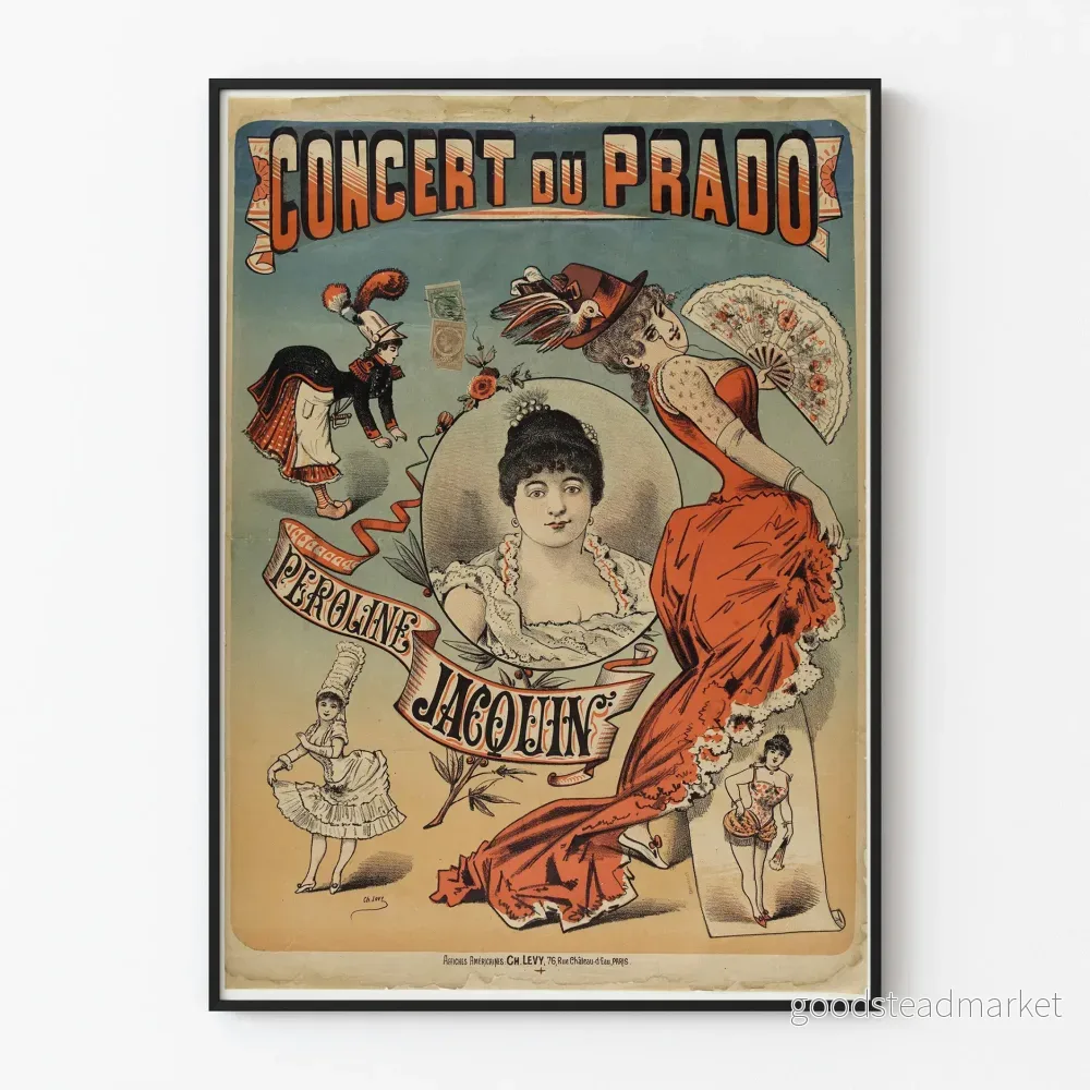 Vintageposter av konserten vid Prado Perrroline Jacquin