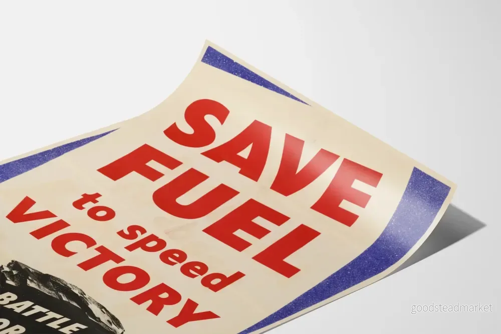 Vintageposter Save Fuel to Speed Victory - Retro väggdekoration - Bild 3