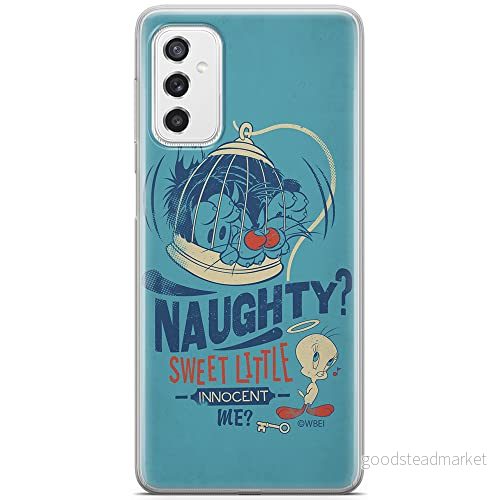 ERT GROUP mobiltelefonfodral för Samsung M52 5G originalt och officiellt licensierat Looney Tunes mönster Sylvester & Tweety 001 anpassad till formen på mobiltelefonen, fodral tillverkad av TPU plast 5904805497094