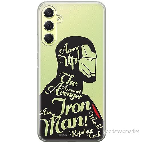 ERT GROUP mobiltelefonfodral för Samsung A34 5G originalt och officiellt licensierat Marvel mönster Iron Man 010 optimalt anpassad till formen på mobiltelefonen, gedeeltelijk transparant 5905511792466