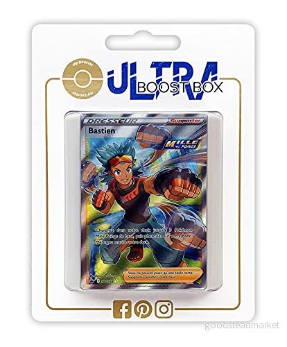 Bastien 188/198 Full Art Trainer Tusen Nävar Ultraboost X Svärd och Shield 6 Ice Rike set med 10 franska Pokémon kort 3701425290539