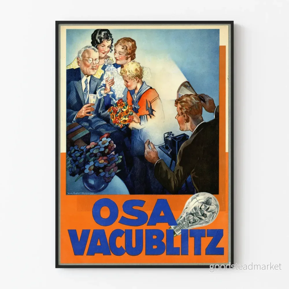 Vintage reklamposter OSA Vacublitz - Retro väggdekoration
