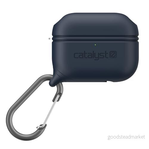 Catalyst® vattentätt fodral för AirPods Pro (1:a och 2:a generationen), skyddande silikon, trådlös laddning, karbinhake, stötsäker silikontätning Apple tillbehör Navy Blue 840625105144