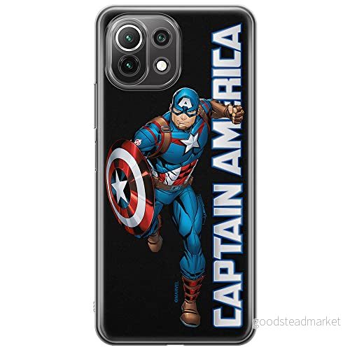 ERT GROUP mobiltelefonfodral för Xiaomi 11 LITE 4G/5G originalt och officiellt licensierat Marvel mönster Captain America 030, fodral tillverkad av TPU plast 5904805324352
