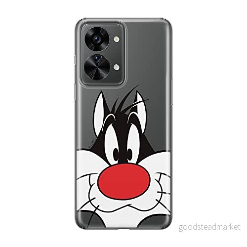 ERT GROUP mobiltelefonfodral för Oneplus NORD 2T 5G originalt och officiellt licensierat Looney Tunes mönster Sylwester 001 optimalt anpassad till formen på mobiltelefonen, gedeeltelijk transparant 5905511281045