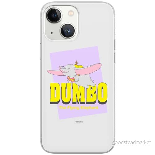 ERT GROUP mobiltelefonfodral för Iphone 13 originalt och officiellt licensierat Disney mönster Dumbo 005 Vit optimalt anpassad till formen på mobiltelefonen, fodral tillverkad av TPU plast 5903932832242