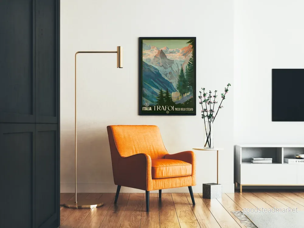 Vintageposter Trafoi Passo dello Stelvio - Väggdekoration Italienska berg - Bild 2