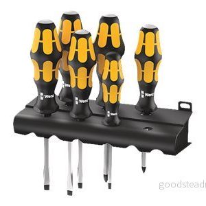 Wera 932/918/6 Screwdriver set Kraftform : Chiseldriver and rack 6 pieces 4013288018137