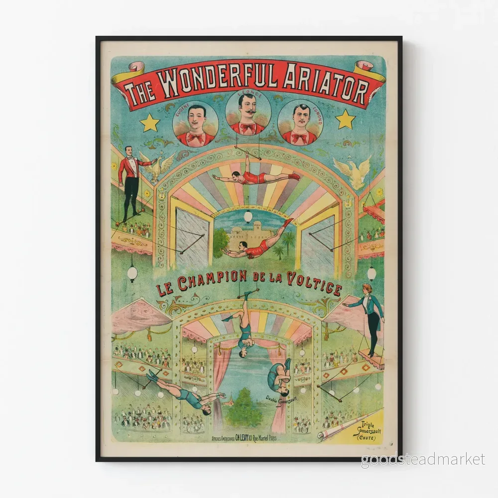 Vintageposter Le Champion de la Voltige - The Wonderful Ariator