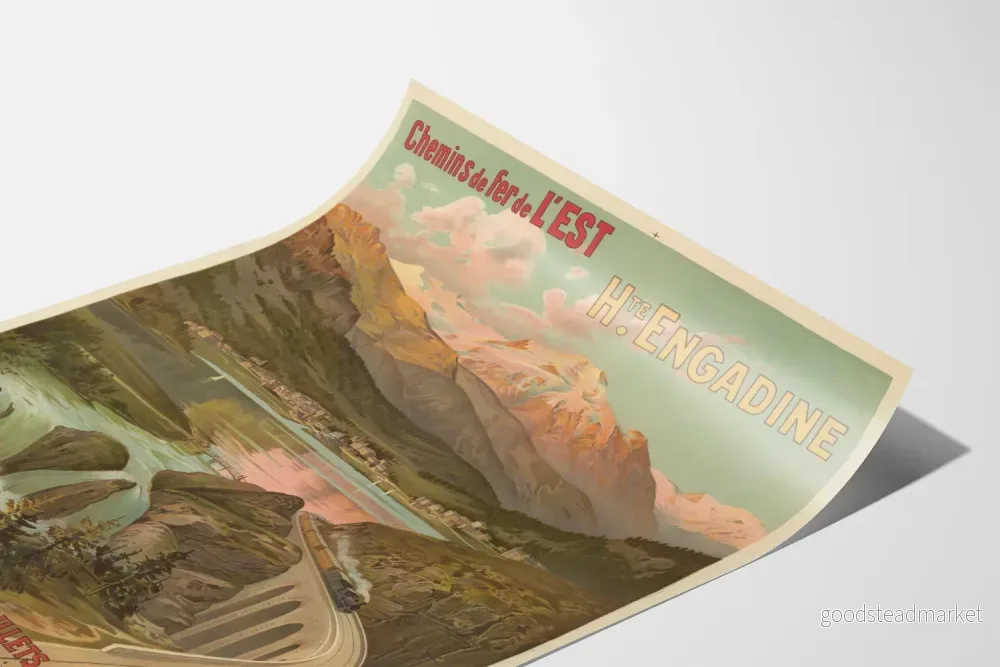 Vintageposter av Österrikets järnvägar i Haute-Engadine - Bild 3