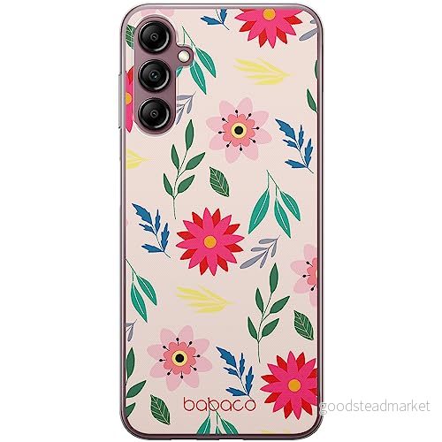 ERT GROUP mobiltelefonfodral för Samsung A14 4G/5G originalt och officiellt licensierat Babaco mönster Flowers 010 optimalt anpassad till formen på mobiltelefonen, fodral tillverkad av TPU plast 5905511823689