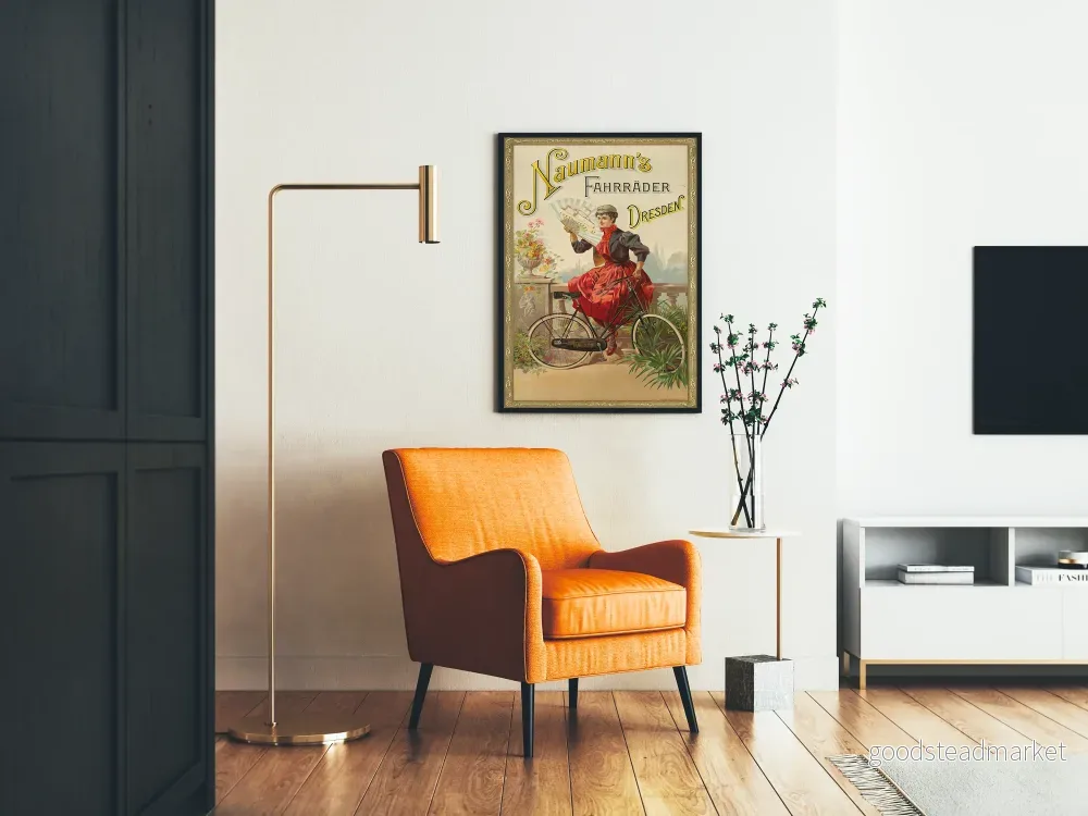 Vintageposter Naumann's Fahrräder Dresden - retro väggdekoration - Bild 2