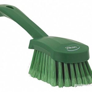 Vikan 41942 Soft/Split Borst, Tvätt/Sopning, Handborste, Kort Handtag, 270 mm (Grön) 5705020419423