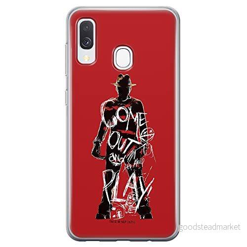 ERT GROUP mobiltelefonfodral för Samsung A40 originalt och officiellt licensierat Horror mönster Nightmare of Elm Street 006 anpassad till formen på mobiltelefonen, fodral tillverkad av TPU plast 5905511083427