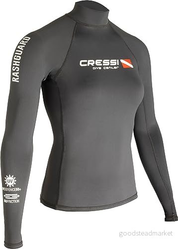 Cressi Dive Center Lady Rash Guard Long Sleeve Svart UV-skydd UPF 50+ 8022983123523