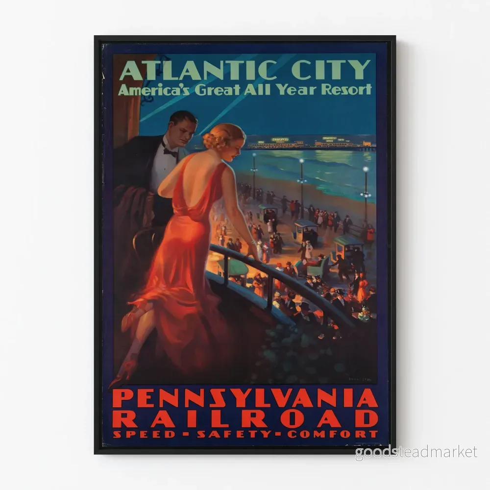 Vintageaffisch Atlantic City - Retro väggdekoration