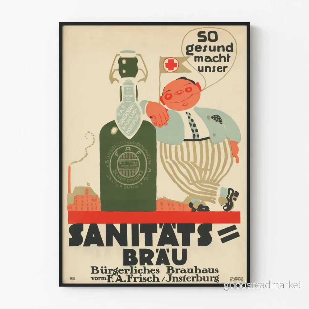 Vintageposter för Sanitätsbräu Insternburg