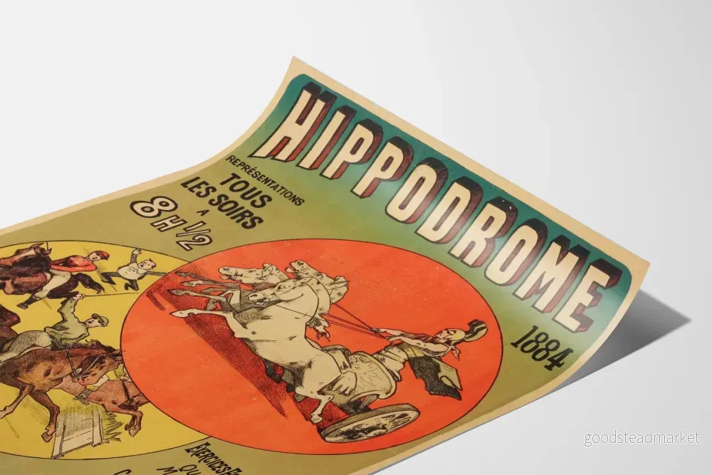 Vintageaffisch Hippodrom 1884 - Hästtema Väggdekoration - Bild 3