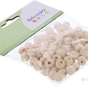 Artemio 80 delar 12 mm träpärlor, beige 5414135161157 Artemio 80 delar 12 mm träpärlor, beige 5414135161157