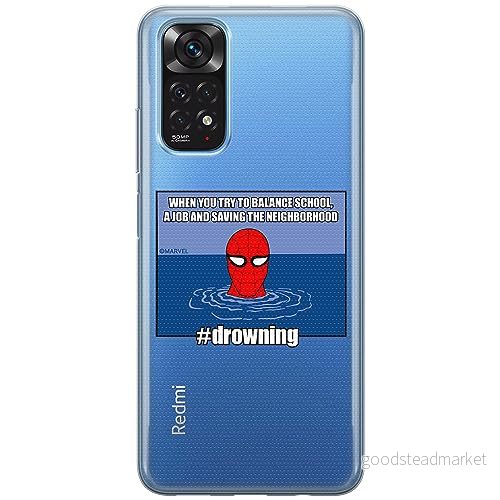 ERT GROUP mobiltelefonfodral för Xiaomi REDMI NOTE 11T/ 11S 5G/ POCO M4 PRO 5G originalt och officiellt licensierat Marvel mönster Spider Man 037, gedeeltelijk transparant 5905795012892
