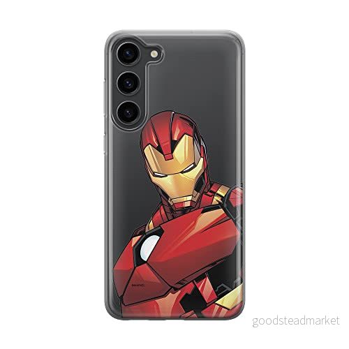 ERT GROUP mobiltelefonfodral för Samsung S23 originalt och officiellt licensierat Marvel mönster Iron Man 005 optimalt anpassad till formen på mobiltelefonen, gedeeltelijk transparant 5905511432881