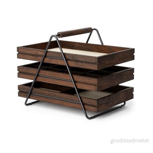 Umbra Terrace Jewelry Tray valnöt, smyckesbricka, trä, 25,4 x 17,78 19,68 cm 28295508759
