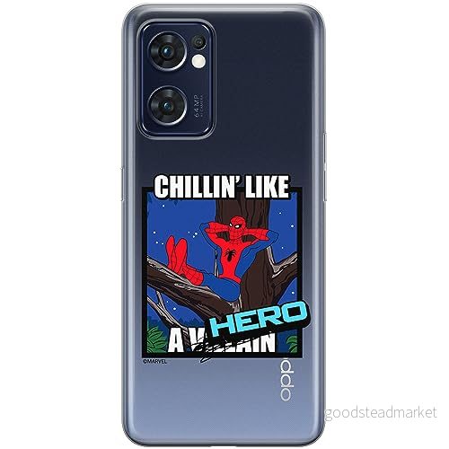 ERT GROUP mobiltelefonfodral för Oppo RENO 7 5G originalt och officiellt licensierat Marvel mönster Spider Man 033 optimalt anpassad till formen på mobiltelefonen, gedeeltelijk transparant 5905795009151