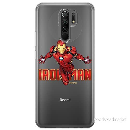 ERT GROUP mobiltelefonfodral för Xiaomi REDMI 9 originalt och officiellt licensierat Marvel mönster Iron Man 030 optimalt anpassad till formen på mobiltelefonen, gedeeltelijk transparant 5904805152245