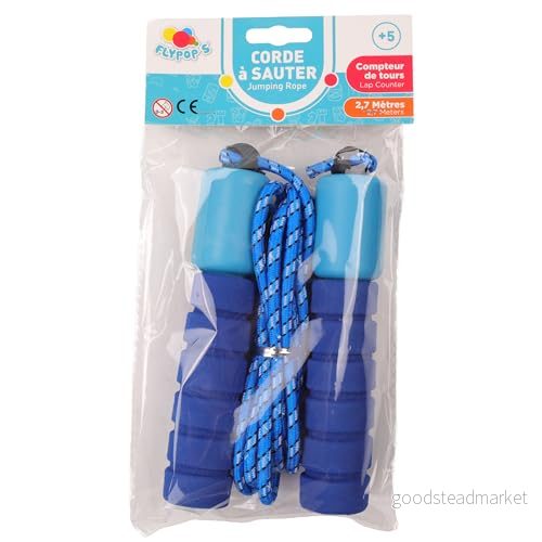 FLYPOP'S Hopprep med räknare lekspel 011089Y blått rep skicklighetsspel barnleksak 26 cm x 14 från 3 år 3301040110894