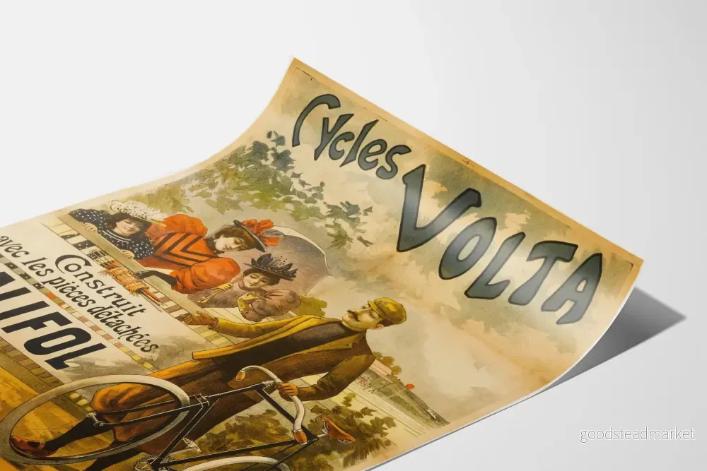 Vintageposter Cycles Volta, retro väggdekoration med cykel - Bild 3