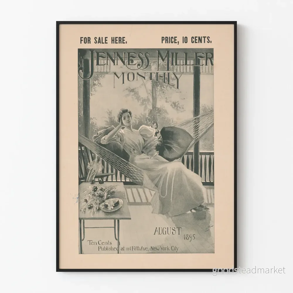 Vintageposter Jenness Miller Monthly - Augusti 1895