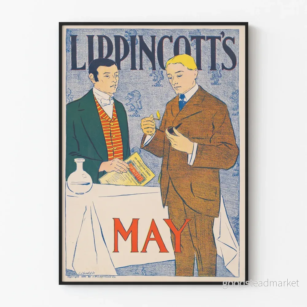 Vintageposter Lippincott's maj - Elegant retro väggdekoration