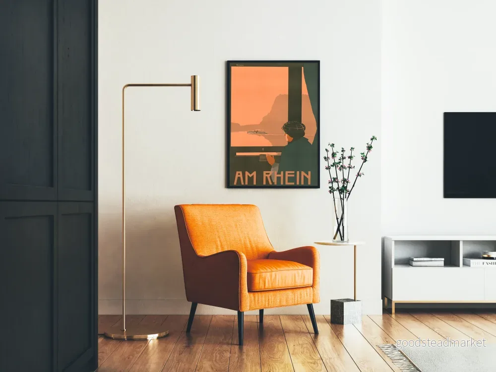 Art Déco-affisch Am Rhein för vintage väggdekoration - Bild 2