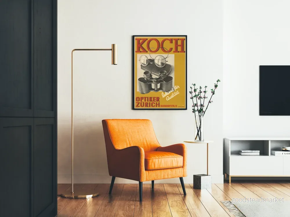 Vintage reklamposter för optiker Koch Zürich av hög kvalitet - Bild 2