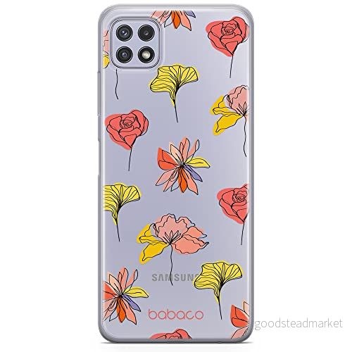 ERT GROUP mobiltelefonfodral för Samsung A22 5G originalt och officiellt licensierat Babaco mönster Flowers 012 optimalt anpassad till formen på mobiltelefonen, gedeeltelijk transparant 5903932810783