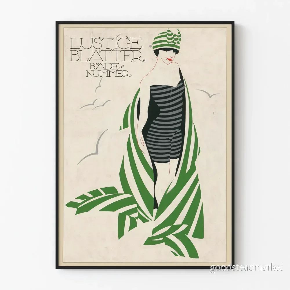 Vintageposter Lustige Blätter Badnummer 30
