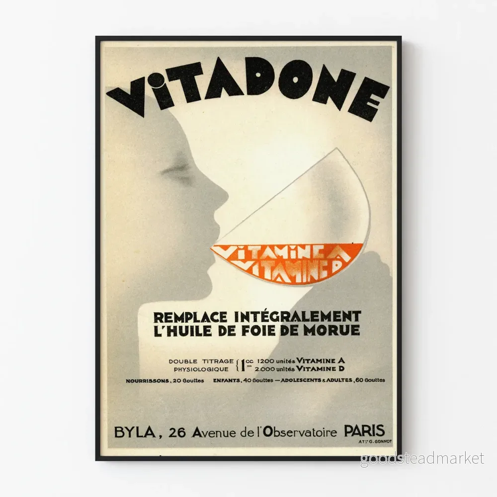Vintageposter Vitadone – Retro väggdekoration Hälsa och vitaminer Vintageposter Vitadone – Retro väggdekoration Hälsa och vitaminer