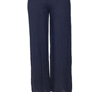Bonateks Dambyxor 100% linne tillverkade i Italien, rena byxor elastisk midja, marinblå, storlek: L, Marin, L 6099015520553 Bonateks Dambyxor 100% linne tillverkade i Italien, rena byxor elastisk midja, marinblå, storlek: L, Marin, L 6099015520553