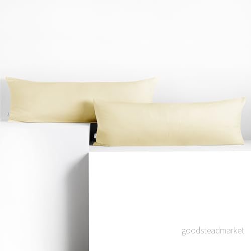 DecoKing 2 örngott 40 x 200 cm bomull dragkedja gräddfärgad bärnsten 5903575035482