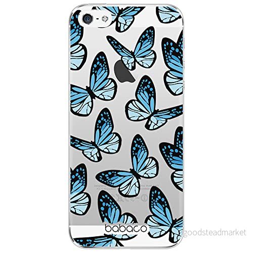 ERT GROUP mobiltelefonfodral för Iphone 5/5S/SE originalt och officiellt licensierat Babaco mönster Butterflies 002 optimalt anpassad till formen på mobiltelefonen, gedeeltelijk transparant 5904805713644
