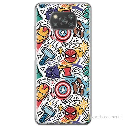ERT GROUP mobiltelefonfodral för Xiaomi POCOPHONE X3 originalt och officiellt licensierat Marvel mönster Avengers 027 optimalt anpassad till formen på mobiltelefonen, fodral tillverkad av TPU plast 5904805200885