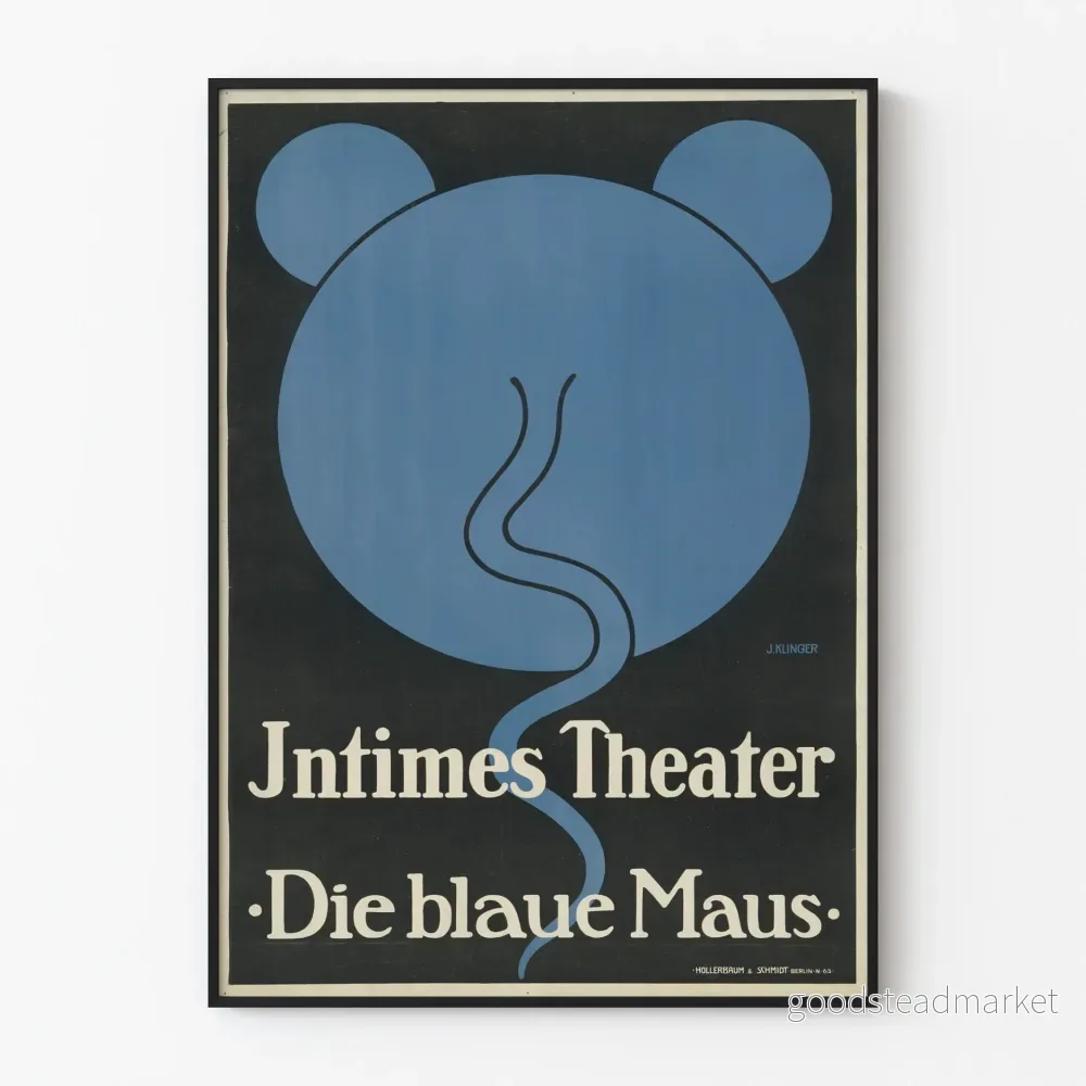 Vintageposter Intimes Theater Die blaue Maus