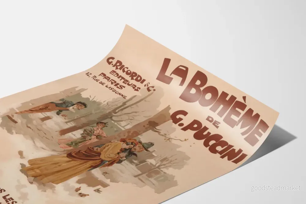 Vintageposter av La Bohème av G. Puccini för väggdekoration - Bild 3