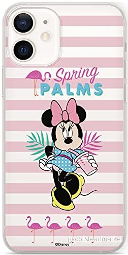 ERT GROUP mobiltelefonfodral för Apple Iphone 12 Mini originalt och officiellt licensierat Disney mönster Minnie 028 Vit optimalt anpassad till formen på mobiltelefonen, gedeeltelijk transparant 5903537975382