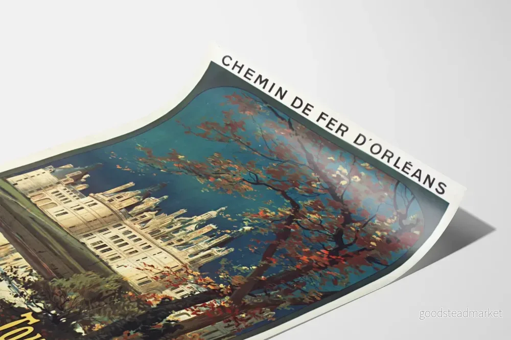 Vintageposter Château de Chambord Touraine - Chemin de fer d'Orléans - Bild 3