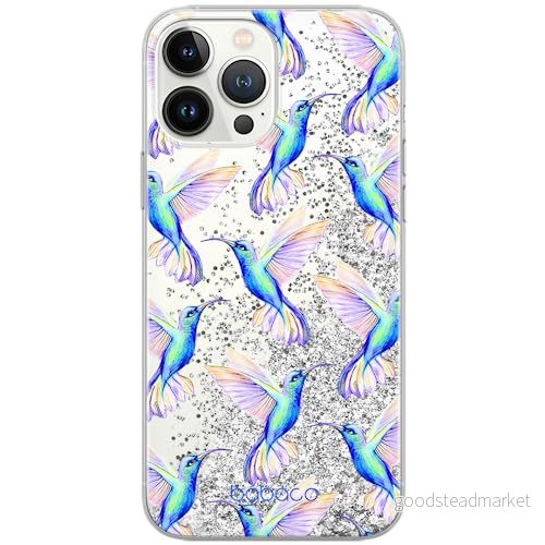 ERT GROUP mobiltelefonfodral för Apple Iphone 14 originalt och officiellt licensierat Babaco mönster Hummingbird 002 optimalt anpassad till formen på mobiltelefonen, med glitter overflow effekt 5905511593254