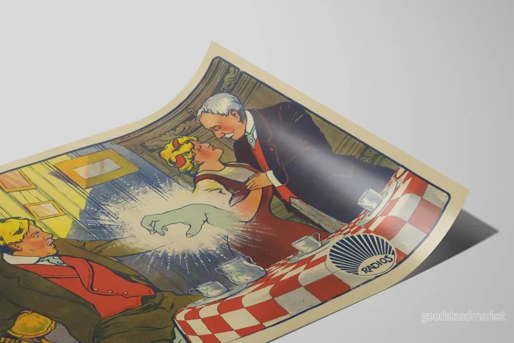 Vintageposter för Radio La Main Verte för väggdekoration - Bild 2