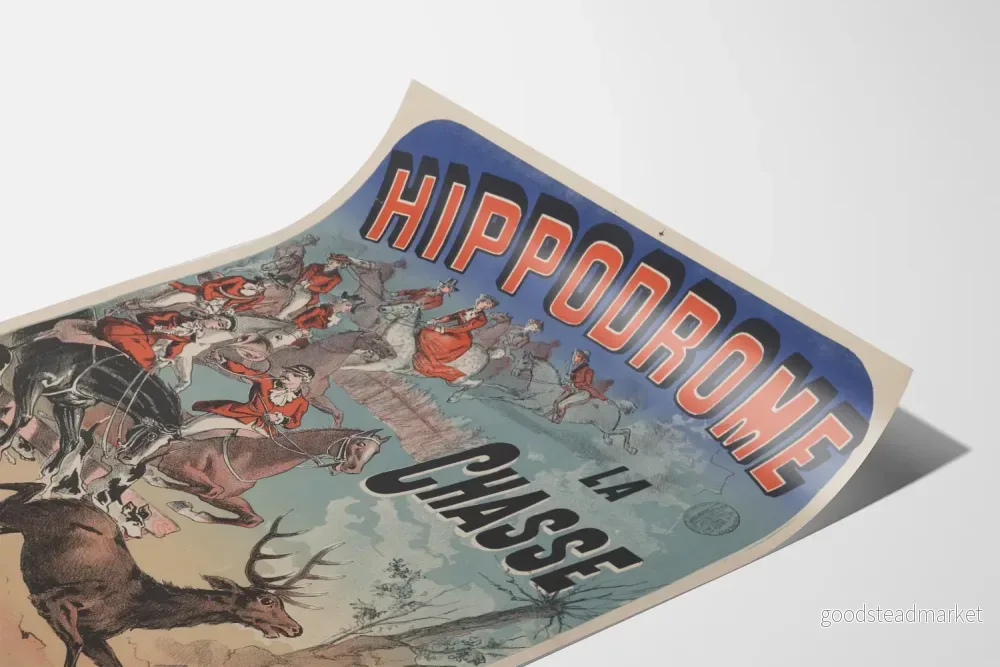 Hippodromposter La Chasse - Vintage hästdekoration för vägg - Bild 3