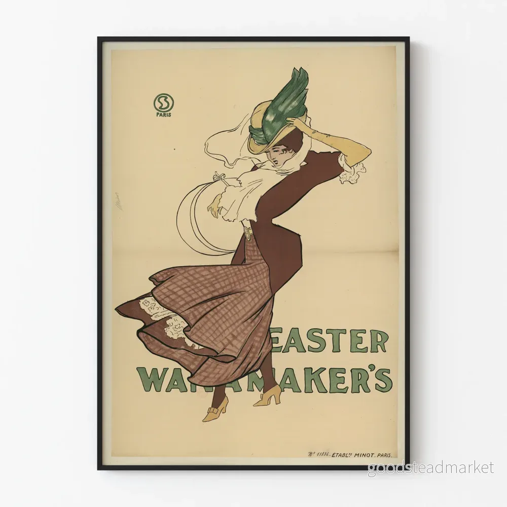 Vintage påskposter Wanamaker's Paris